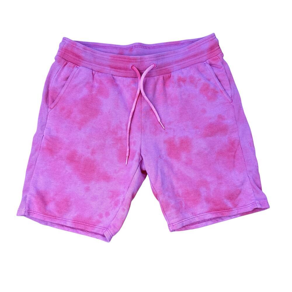 Zella Pink Tie Dye Fleece Shorts Mens Sz L